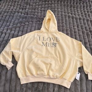 Praying “ I Love Men” sweatshirt, size Large NWT